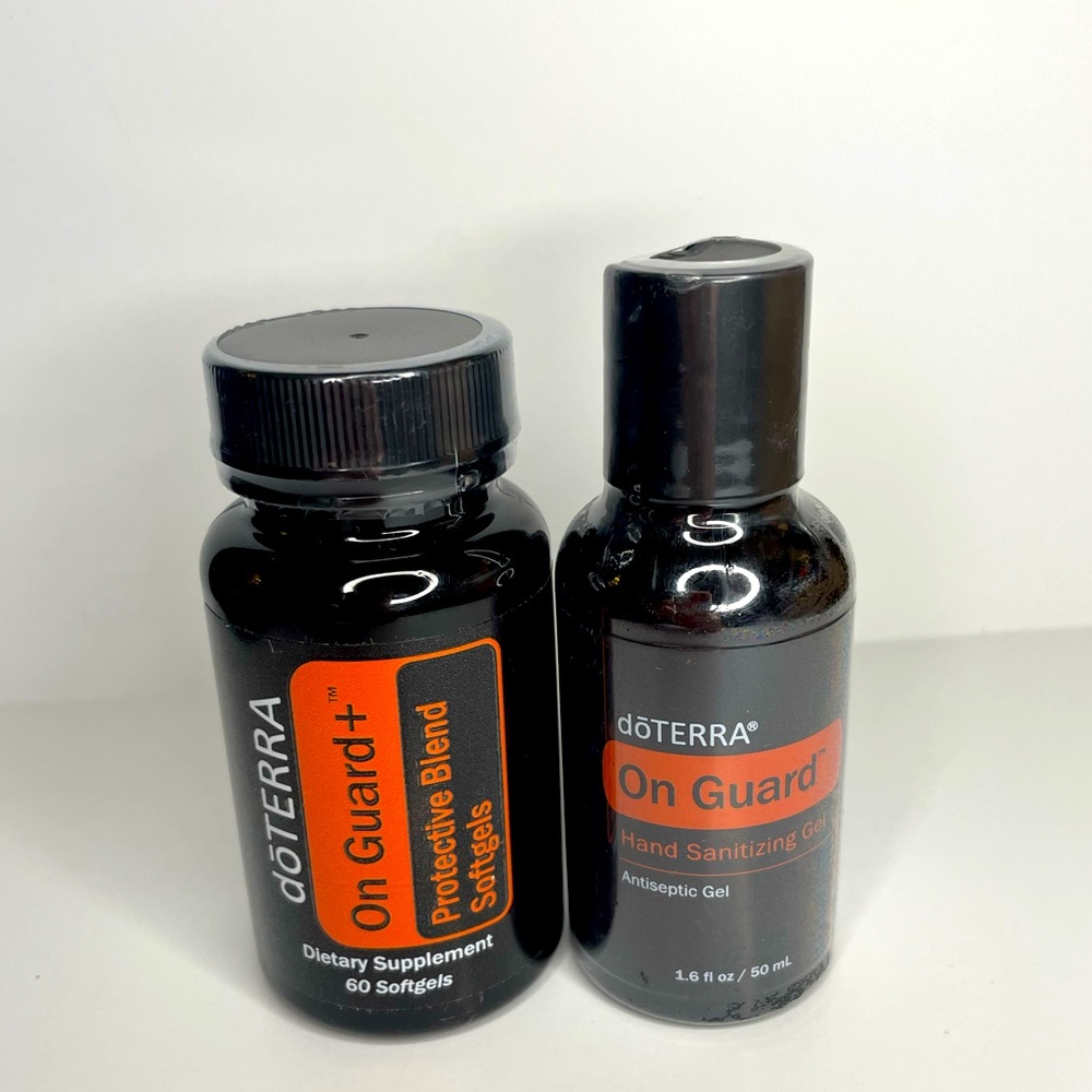 doTERRA OnGuard Protective Blend Softgels 60 ct New Sealed exp 6/24 & Sanitizer